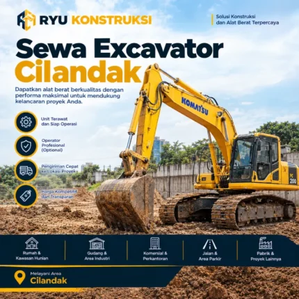 jasa sewa sewa excavator cilandak per jam termurah dari ryu konstruksi