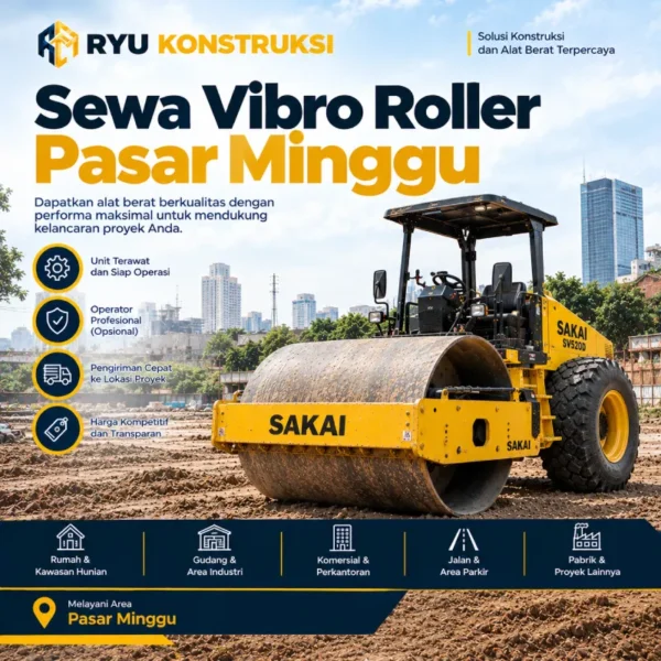 jasa sewa vibro roller pasar minggu untuk pemadatan tanah dari ryu konstruksi