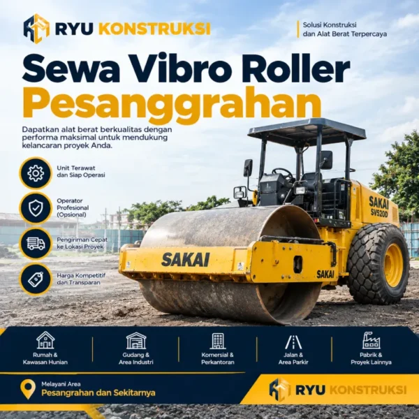 jasa sewa vibro roller pesanggrahan untuk pemadatan tanah dari ryu konstruksi