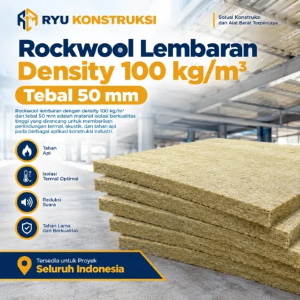 Jual Rockwool Lembaran Density 100 kg/m³ Tebal 50 mm