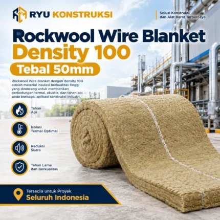 Jual Rockwool Wire Blanket Density 100 Tebal 50mm