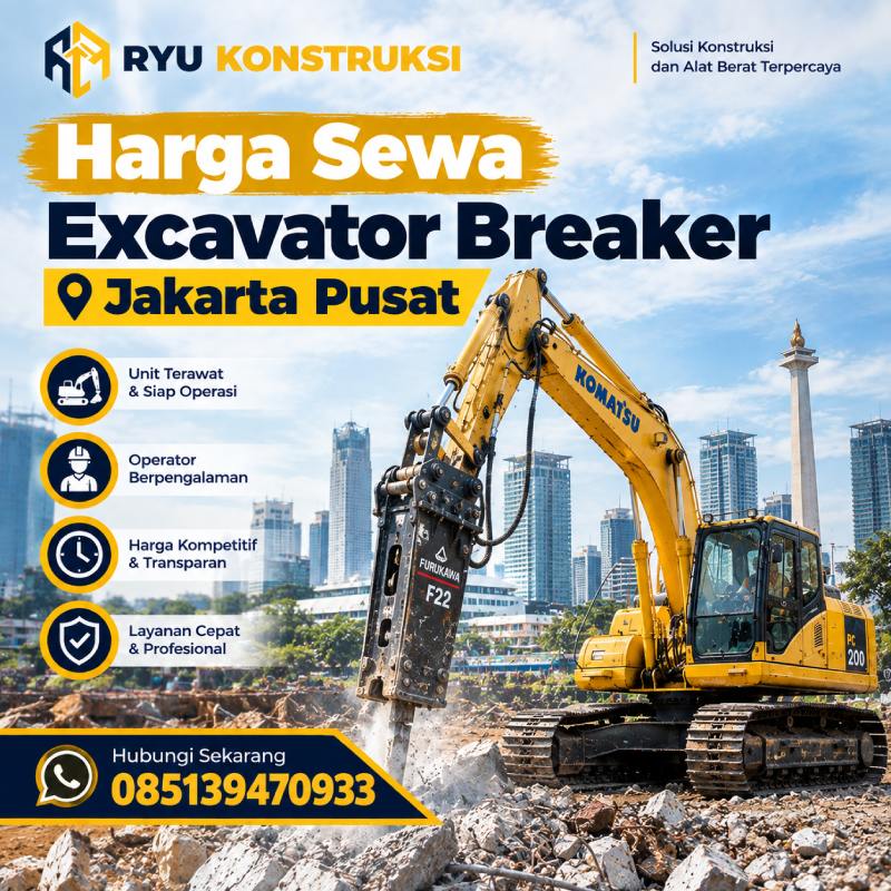 Harga Sewa Excavator Breaker Jakarta Pusat Per Jam - Ryu Konstruksi Harga Sewa Excavator Breaker Jakarta Pusat Per Jam - Ryu Konstruksi
