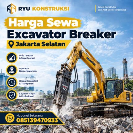 Harga Sewa Excavator Breaker Jakarta Selatan Per Jam - Ryu Konstruksi