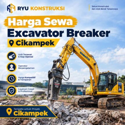Harga sewa excavator breaker cikampek per jam termurah