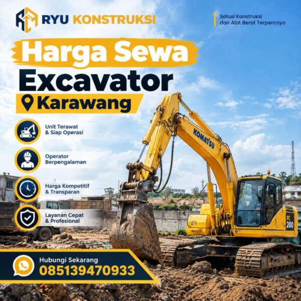 Harga Sewa Excavator Karawang - Rental Beko Murah dan Terdekat di Karawang