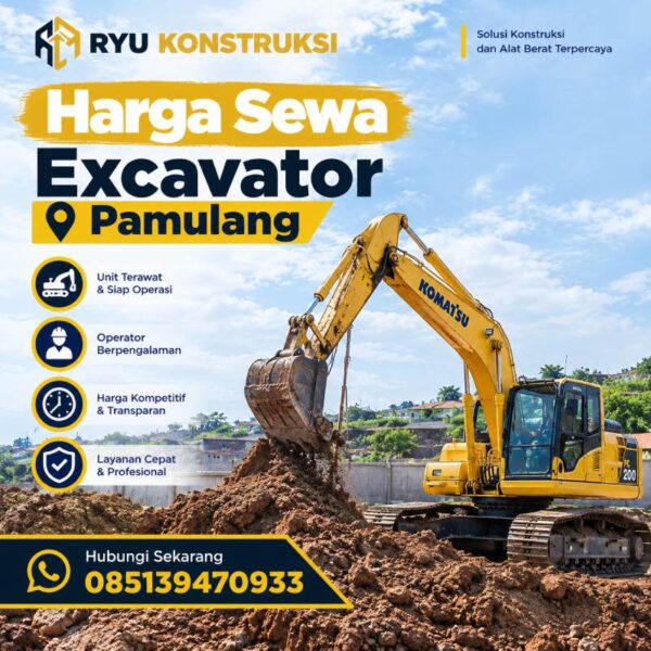 Harga Sewa Excavator Pamulang - Rental Beko Murah dan Terdekat di Pamulang