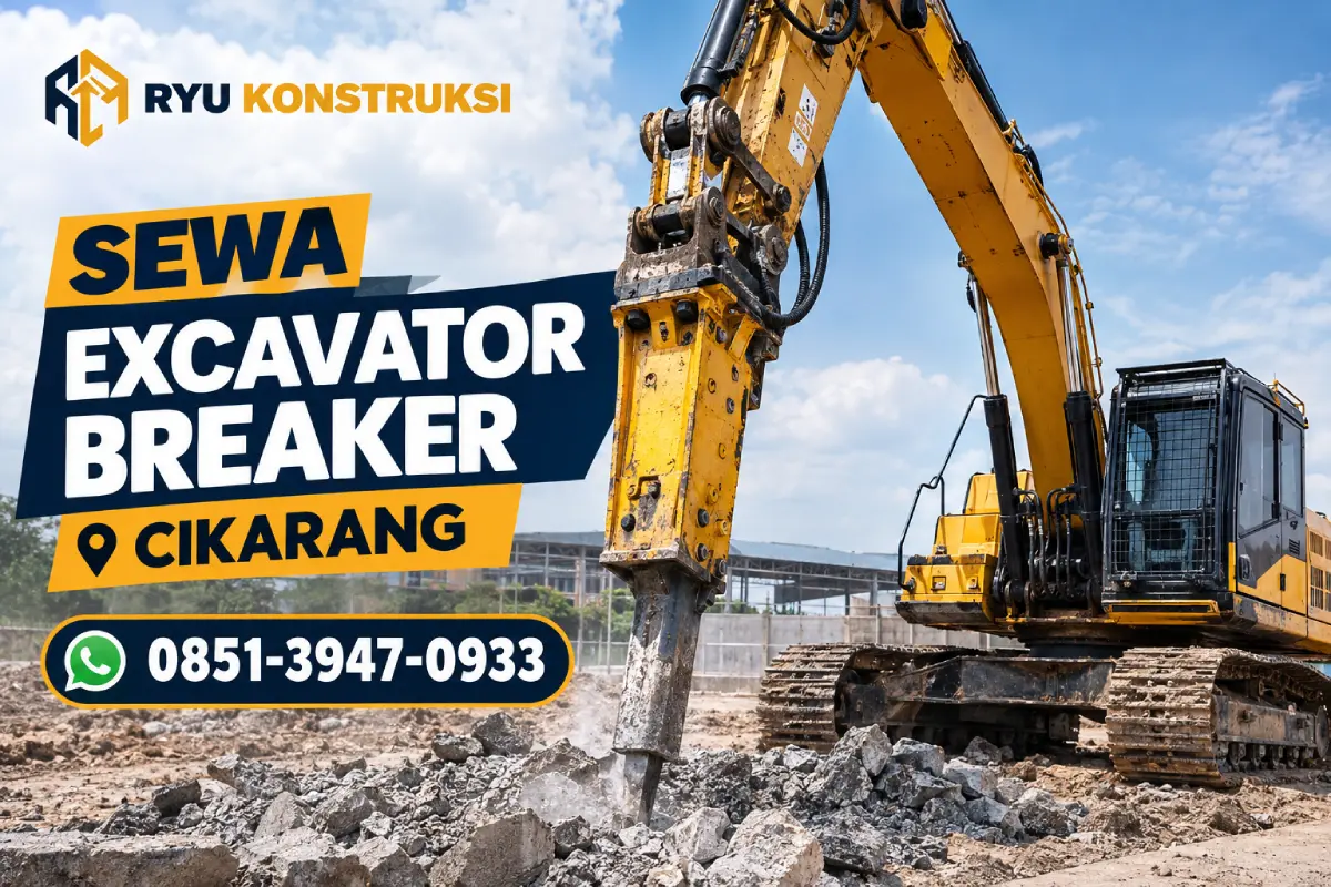 jasa sewa excavator breaker cikarang termurah dari ryu konstruksi